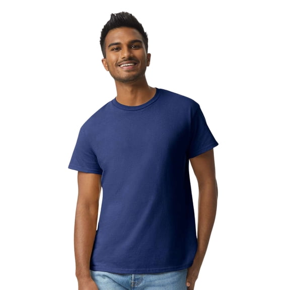 Gildan Unisex Ultra Cotton Crewneck T-Shirt Classic Tee Shirt (Metro Blue, L)