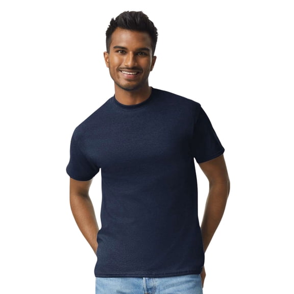 Gildan Unisex Ultra Cotton Crewneck T-Shirt Classic Tee Shirt (Navy, L)