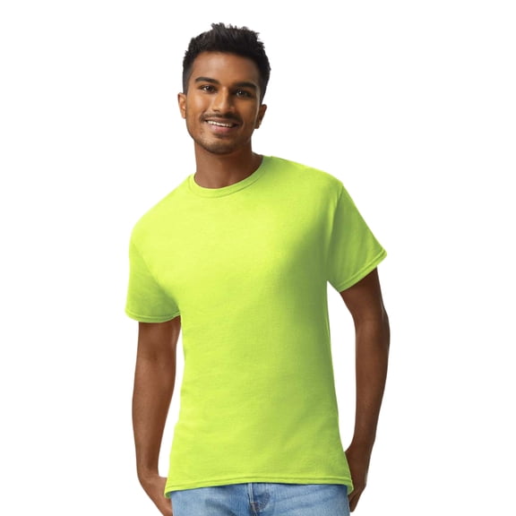 Gildan Unisex Ultra Cotton Crewneck T-Shirt Classic Tee Shirt (Safety Green, S)