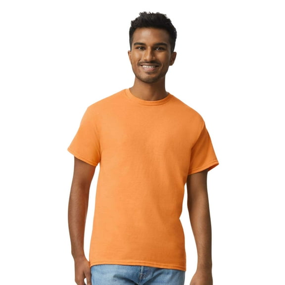 Gildan Unisex Ultra Cotton Crewneck T-Shirt Classic Tee Shirt (Tangerine, S)