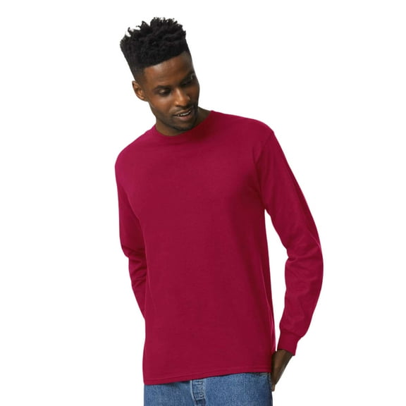Gildan Unisex Ultra Cotton Long Sleeve T-Shirt 100% Cotton Classic Fit Casual Tee (Cardinal-Red, XL)