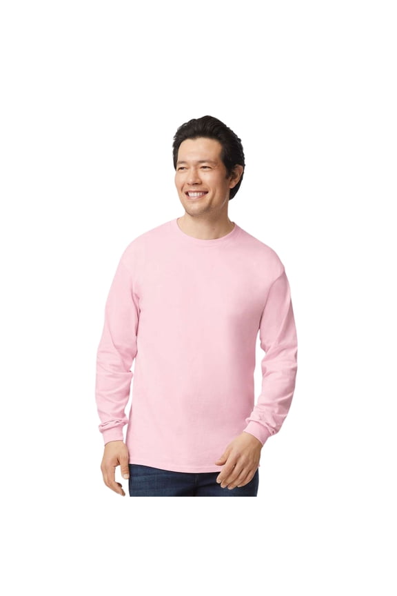 Unisex Ultra Cotton Long Sleeve T-Shirt 100% Cotton Classic Fit Casual Tee (Light-Pink, XL)