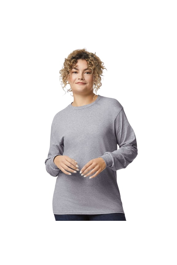 Unisex Ultra Cotton Long Sleeve T-Shirt 100% Cotton Classic Fit Casual Tee (Sport-Grey, L)