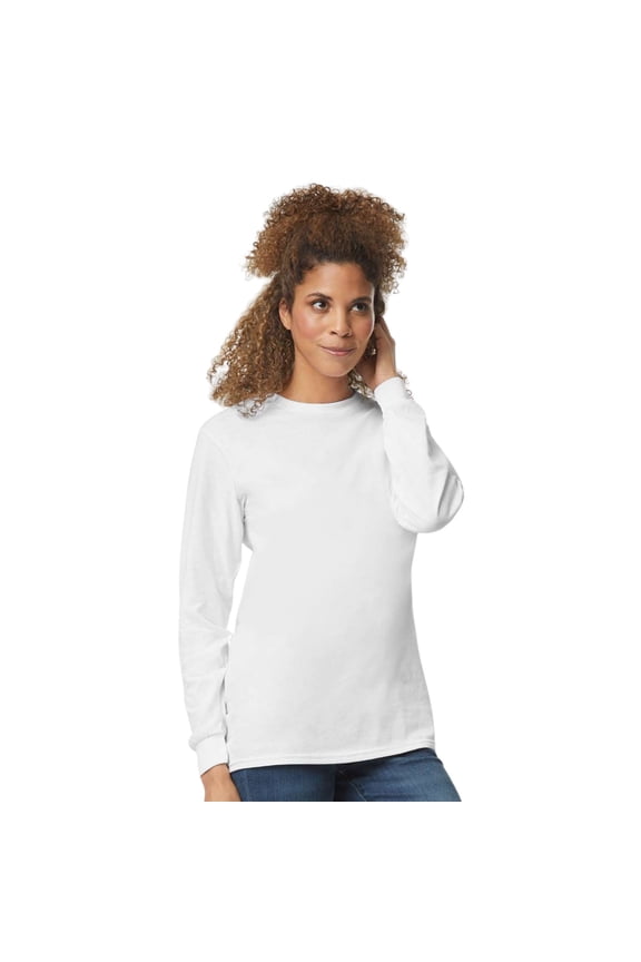 Unisex Ultra Cotton Long Sleeve T-Shirt 100% Cotton Classic Fit Casual Tee (White, S)
