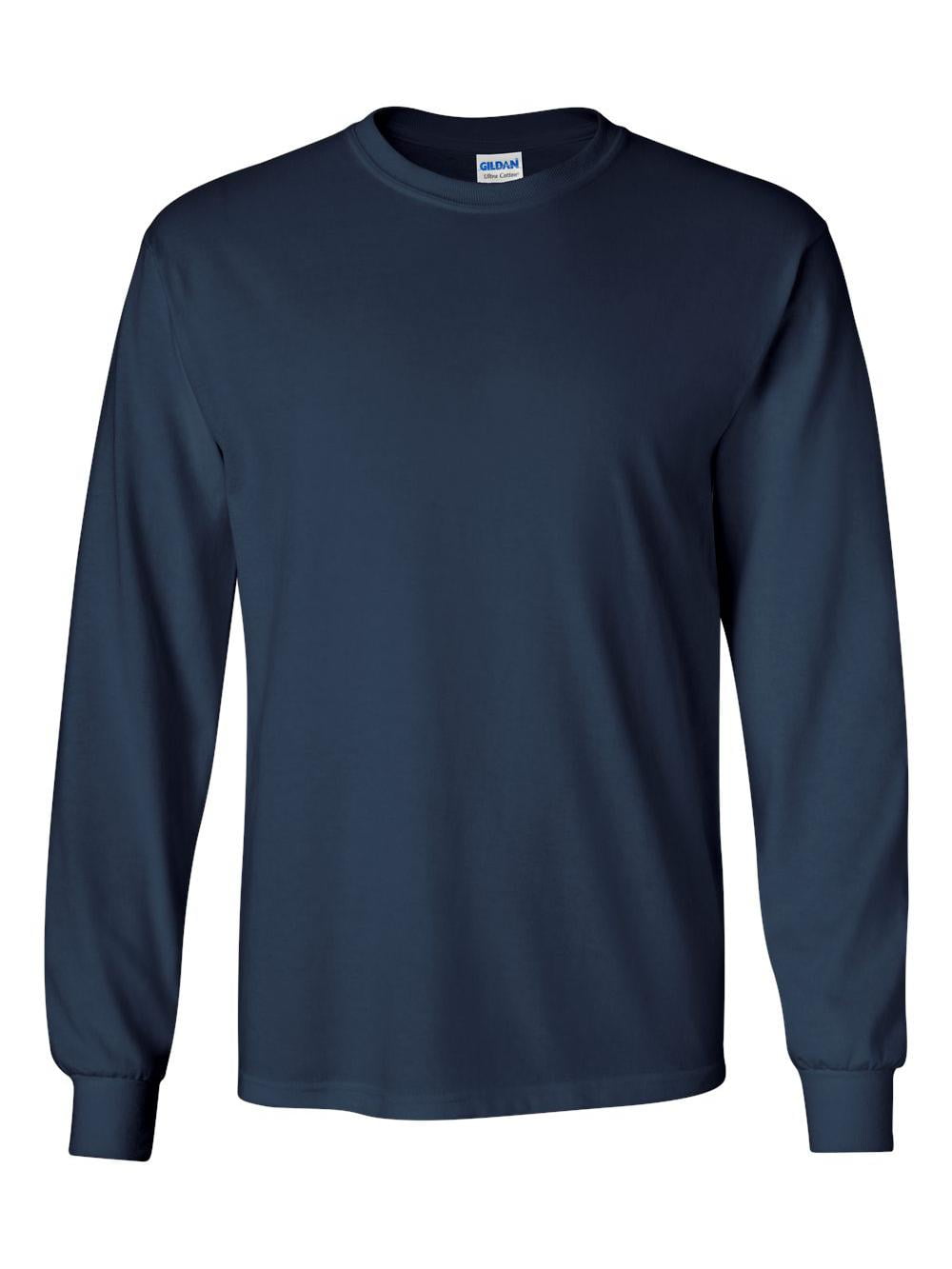 T-shirt Gildan Ultra Cotton Manica Lunga Uomo, Vestibilit&agrave; Classica, Girocollo, Taglie Regolari