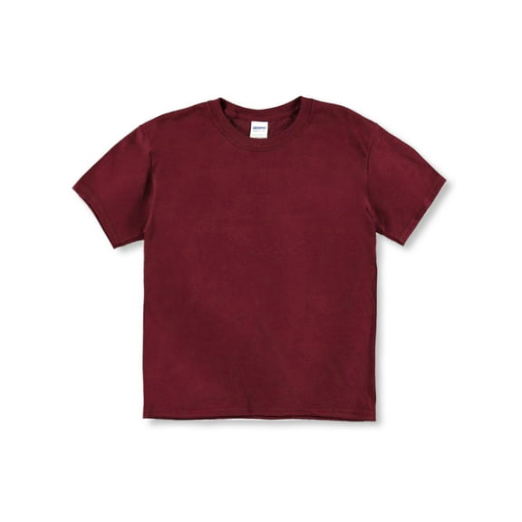 Gildan Unisex Youth T-Shirt Color: burgundy Size: s/6-8