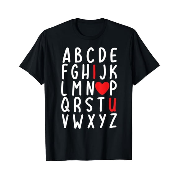 Gildan Valentine's Day ABC I Love You Heart Teacher Gift Kids Boys T-Shirt