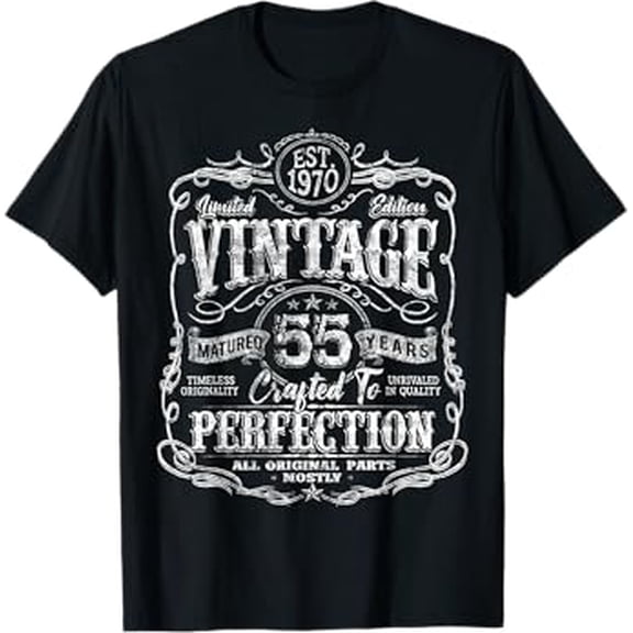 Gildan Vintage Birthday Gifts 1970 Limited Edition Shirt 55 Year Old 55Th Birthday Hot Trending T-Shirt Unisex S To 5Xl