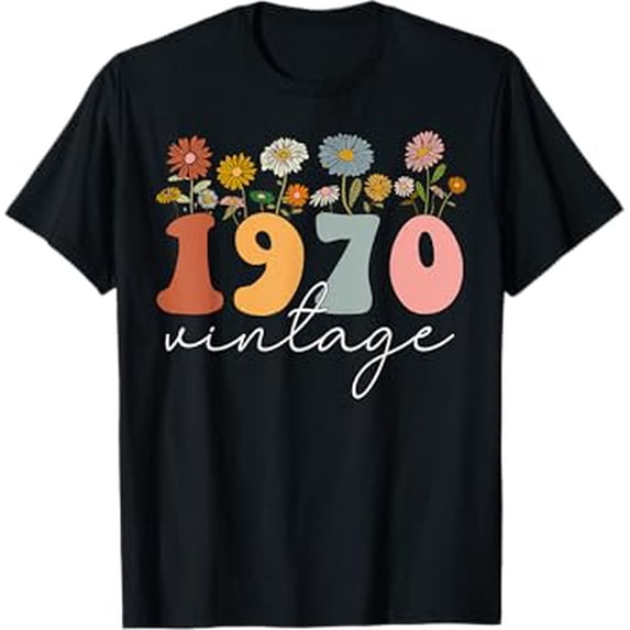 Gildan Vintage Birthday Gifts 1970 Wildflower Floral 54Th Birthday Women Girls Hot Trending T-Shirt Unisex S To 5Xl