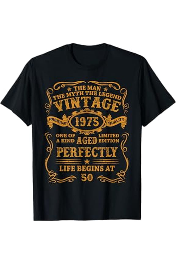 Vintage Birthday Gifts 50Th Birthday Gifts For Men Man Myth Legend 1975 Hot Trending T-Shirt Unisex S To 5Xl