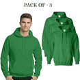 thumbnail image 1 of Gildan Warm Hooded Sweatshirt with Pouch Pocket of Heavy Blend 50/50 Cotton/Polyester, Irish Green, XL, Men's 3 Pack Fleece Cozy Casual Hoodie, 1 of 6