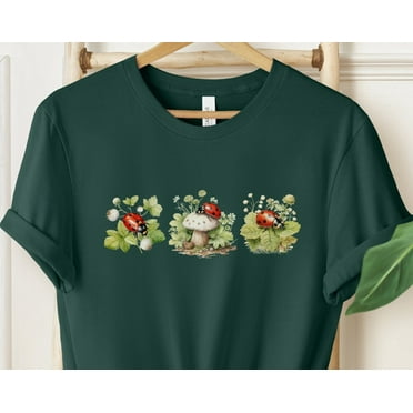 Gildan Whimsical Ladybug Tee With Garden Theme, Nature Inspired Cottagecore Style Shirt For Insect Lovers, S-5XL Shirt