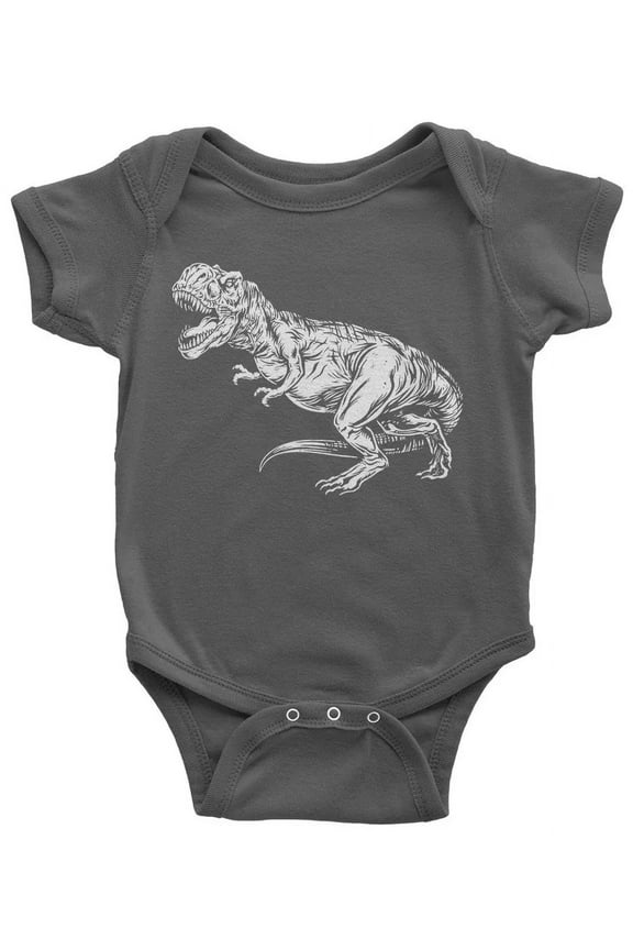 White Tyrannosaurus Rex Infant Bodysuit T-Rex Dinosaur Gift for Men Women Unisex Tee