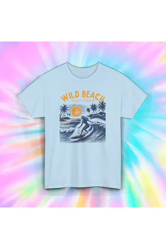 Wild Beach Shirt Surfer Island Graphic Tee Surfing Gift Unisex Tee