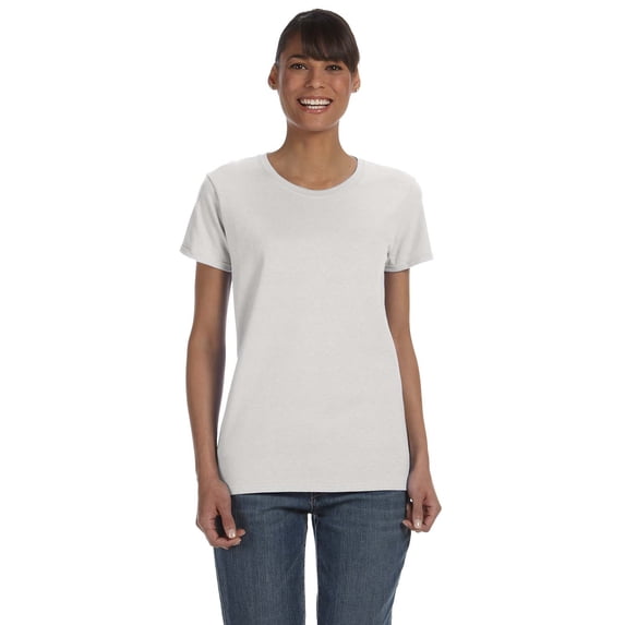 Gildan Women's 100 Percent Cotton Short Sleeve T-Shirt 5000L, 2-PACK, ASH GREY, S