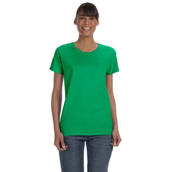 Gildan Women's 100 Percent Cotton Short Sleeve T-Shirt 5000L, 2-PACK, Irish Green, 2X