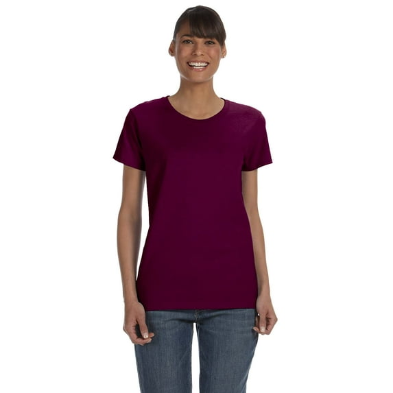 Gildan Women's 100 Percent Cotton Short Sleeve T-Shirt 5000L, Maroon, XL