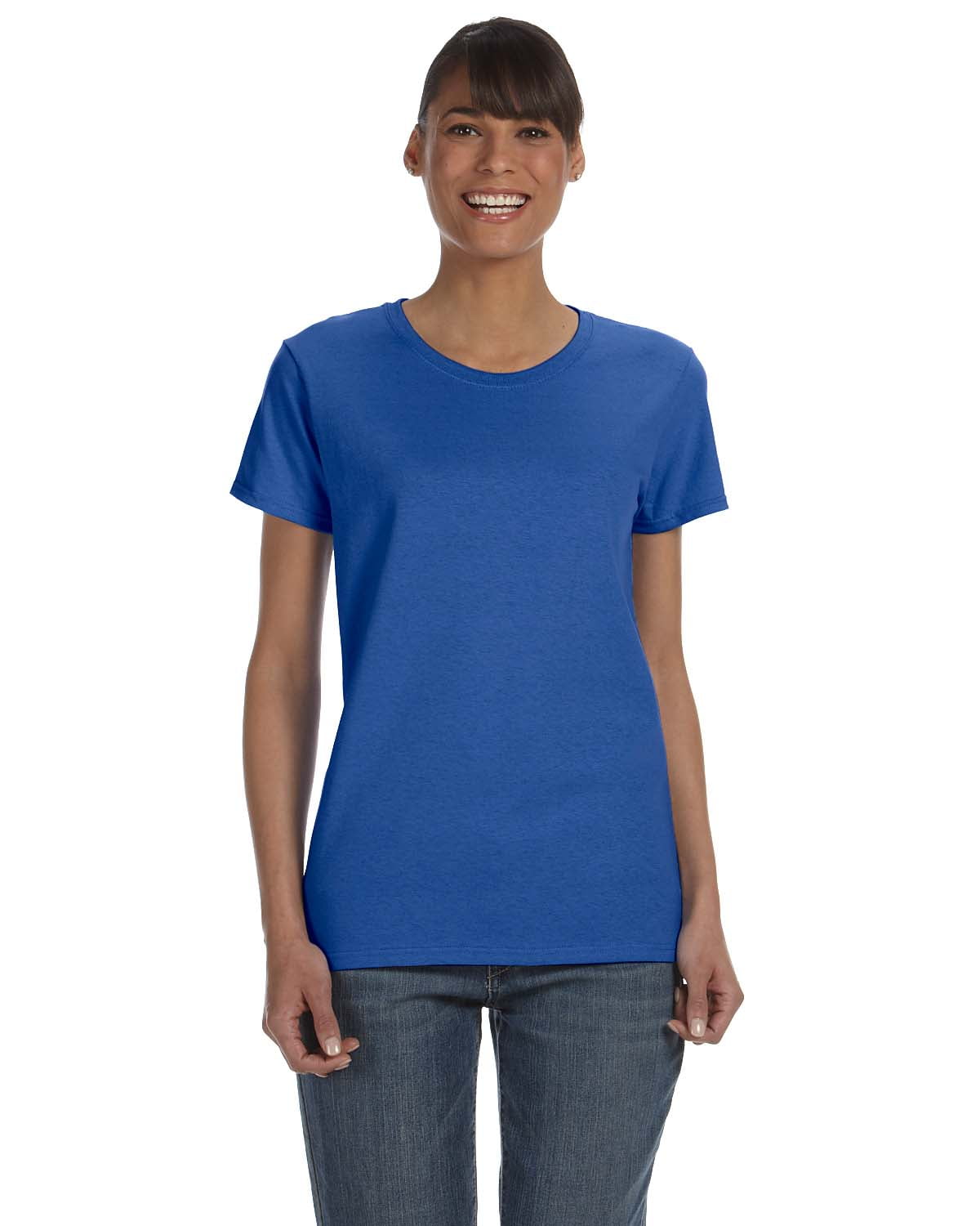 Gildan T-shirt da donna in cotone pesante, stile G5000L, confezione