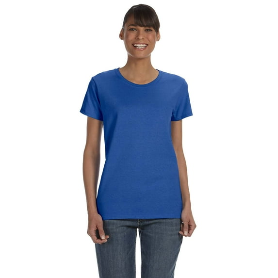 Gildan Women's 100 Percent Cotton Short Sleeve T-Shirt 5000L, Royal, XL