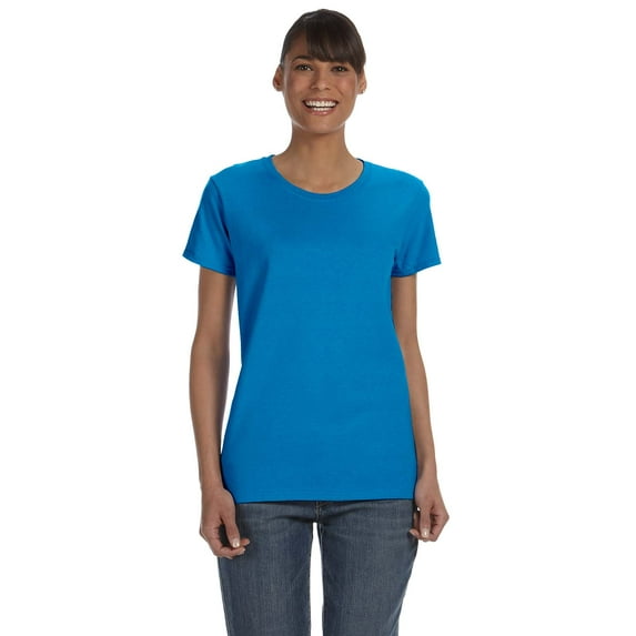Gildan Women's 100 Percent Cotton Short Sleeve T-Shirt 5000L, Sapphire, XL