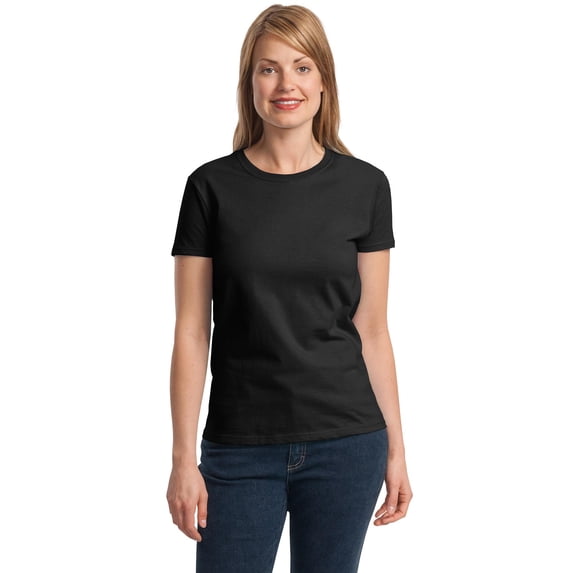 Gildan Women's 100 Percent Cotton Short Sleeve Taped Neck T-Shirt. 2000L