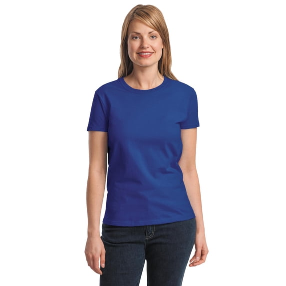 Gildan Women's 100 Percent Cotton Short Sleeve Taped Neck T-Shirt. 2000L