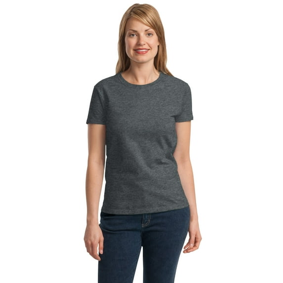 Gildan Women's 100 Percent Cotton Short Sleeve Taped Neck T-Shirt. 2000L