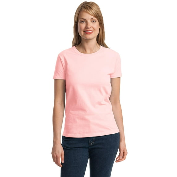 Gildan Women's 100 Percent Cotton Short Sleeve Taped Neck T-Shirt. 2000L