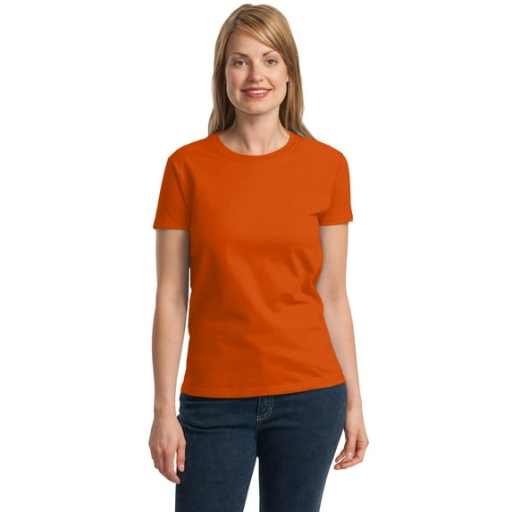 Gildan Women's 100 Percent Cotton Short Sleeve Taped Neck T-Shirt. 2000L