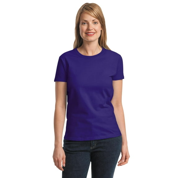 Gildan Women's 100 Percent Cotton Short Sleeve Taped Neck T-Shirt. 2000L