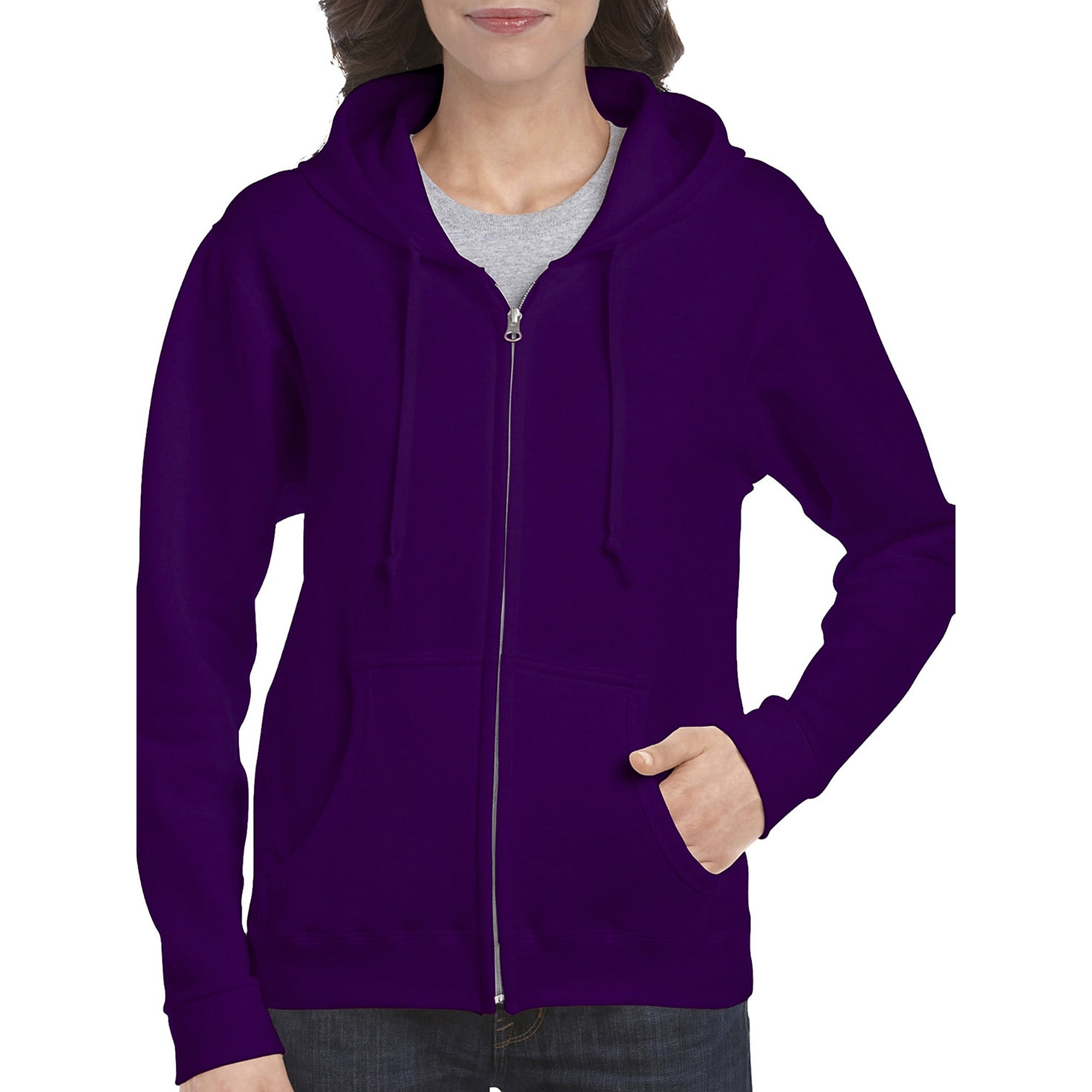 Gildan Women's Athleisure Heavy Blend Full Zip Hooded Sweatshirt -  Walmart.com