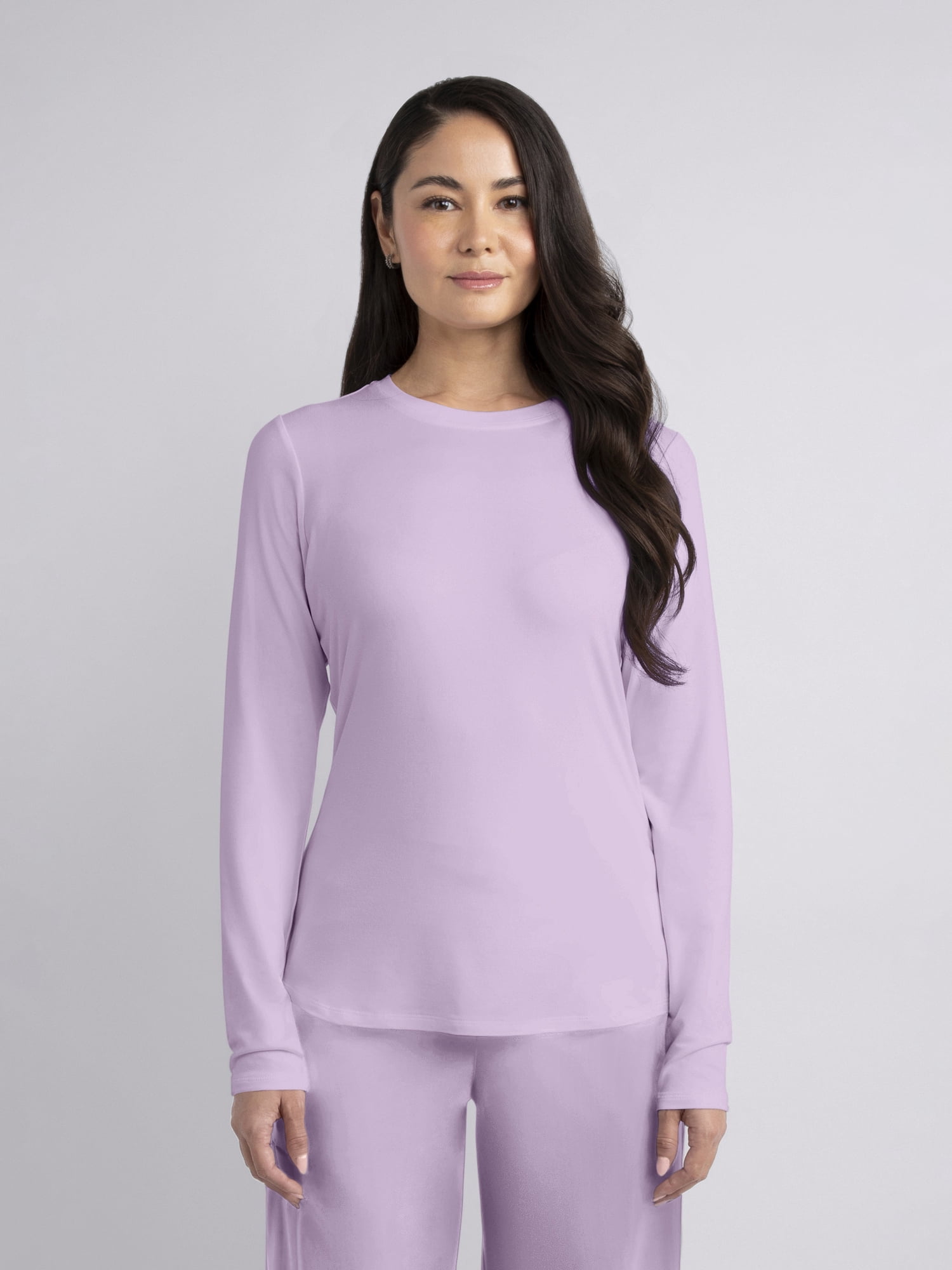 Gildan Women’s Crew Neck Long Sleeve Underscrub T-Shirt, 2-Way Stretch, Sizes XS-2XL