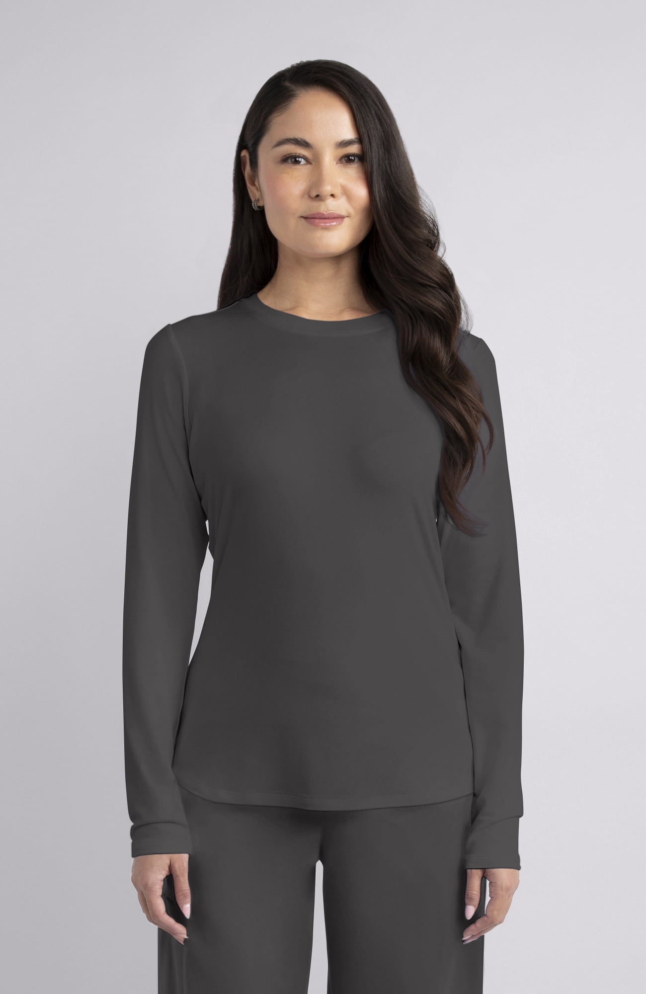 Gildan Women’s Crew Neck Long Sleeve Underscrub T-Shirt, 2-Way Stretch, Sizes XS-2XL