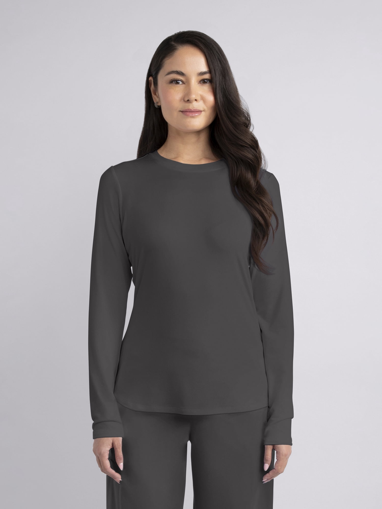 Gildan Women’s Crew Neck Long Sleeve Underscrub T-Shirt, 2-Way Stretch, Sizes XS-2XL