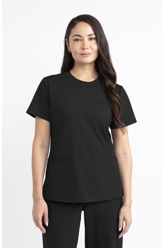 Women’s Crew Neck Scrub Top, 2-Way Stretch, Sizes XS-2XL