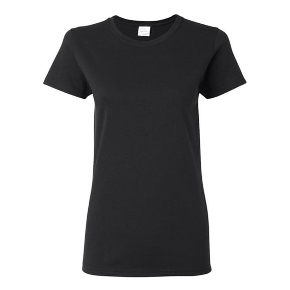 Gildan Women's Heavy Short Sleeve T-Shirt 100% Cotton Durable Plain Soft Tee (Black, S)