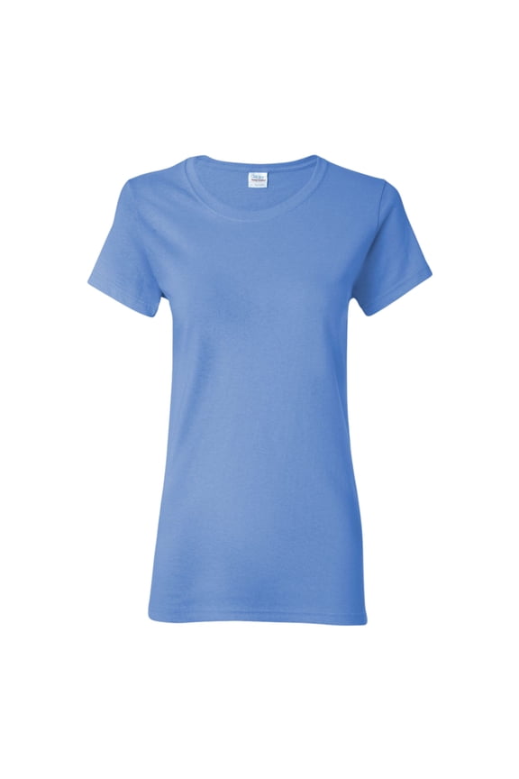 Women's Heavy Short Sleeve T-Shirt 100% Cotton Durable Plain Soft Tee (Carolina-Blue, 3XL)