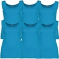 thumbnail image 1 of Gildan Women's Ribbed 100% Cotton Tank Top - 6 Pack 6 Aqua Small, 1 of 7