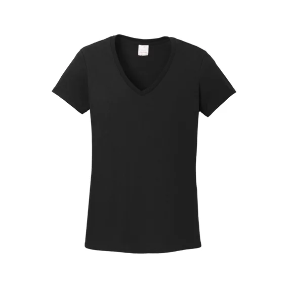 Gildan Women's Short Sleeve V Neck T-Shirt for Crafting - Black, Size L, Soft Cotton, Classic Fit, 1-Pack Blank Tee