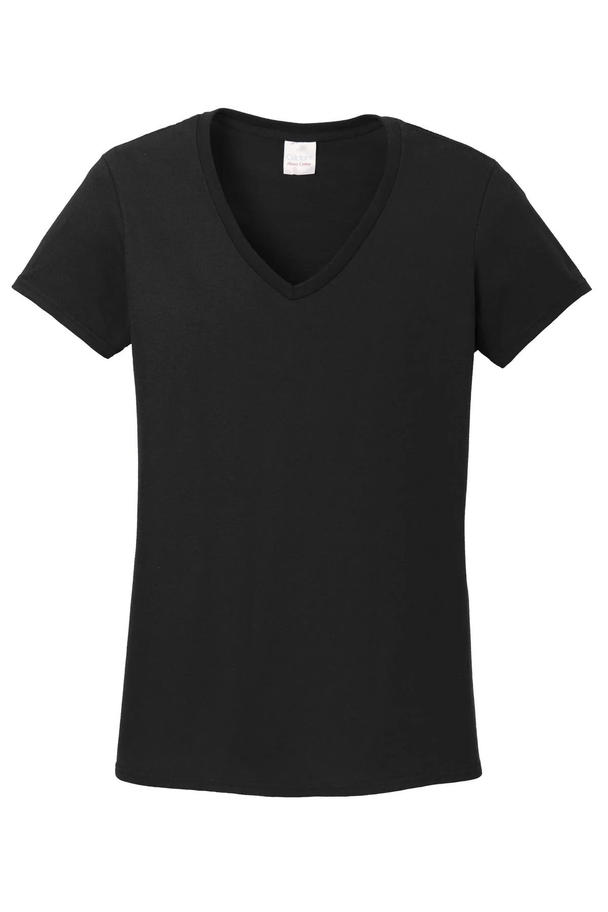 Gildan Women's Classic Fit V-Neck T-Shirt, Short Sleeve, Size S, Black ...