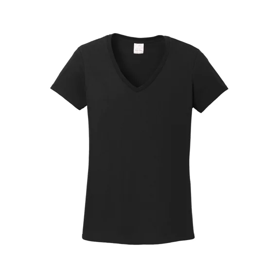 Gildan Women's Short Sleeve V Neck T-Shirt for Crafting - Black, Size S, Soft Cotton, Classic Fit, 1-Pack Blank Tee