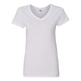 thumbnail image 1 of Gildan Women's Short Sleeve V Neck T-Shirt for Crafting - White, Size 3XL, Soft Cotton, Classic Fit, 1-Pack Blank Tee, 1 of 6