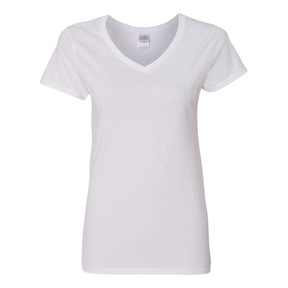 Gildan Women's Short Sleeve V Neck T-Shirt for Crafting - White, Size 3XL, Soft Cotton, Classic Fit, 1-Pack Blank Tee