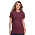 thumbnail image 1 of Gildan Women's Softstyle CVC T-Shirt Semi-fitted Crewneck Tee Shirt (Maroon Mist, M), 1 of 6
