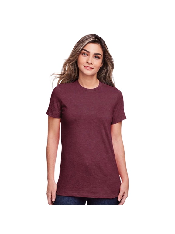 Women's Softstyle CVC T-Shirt Semi-fitted Crewneck Tee Shirt (Maroon Mist, M)