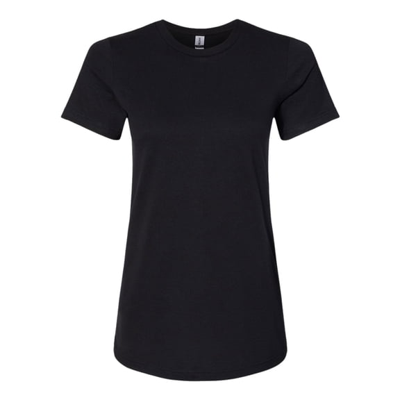 Gildan Women's Softstyle CVC T-Shirt Semi-fitted Crewneck Tee Shirt (Pitch Black, L)