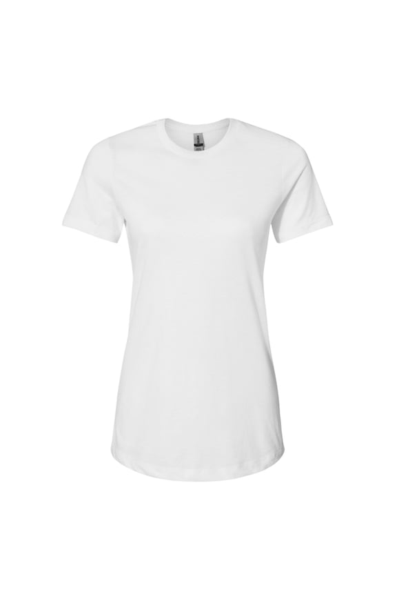 Women's Softstyle CVC T-Shirt Semi-fitted Crewneck Tee Shirt (White, S)
