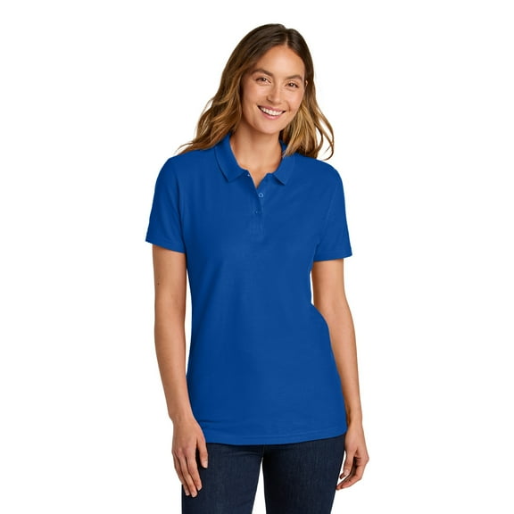 Gildan Women's Softstyle Pique Polo, Short Sleeve Cotton Shirt, Semi-Fitted, Royal, Pack 1, S-2XL