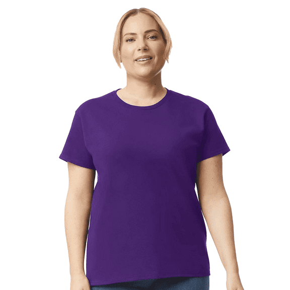 Gildan Women’s T-Shirt, 100 Ultra Cotton, Crewneck Short Sleeve Classic Tee, Purple, Sizes S-3XL