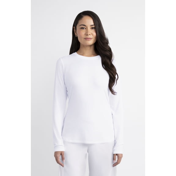 Gildan Women’s Crew Neck Long Sleeve Underscrub T-Shirt, 2-Way Stretch, Sizes XS-2XL